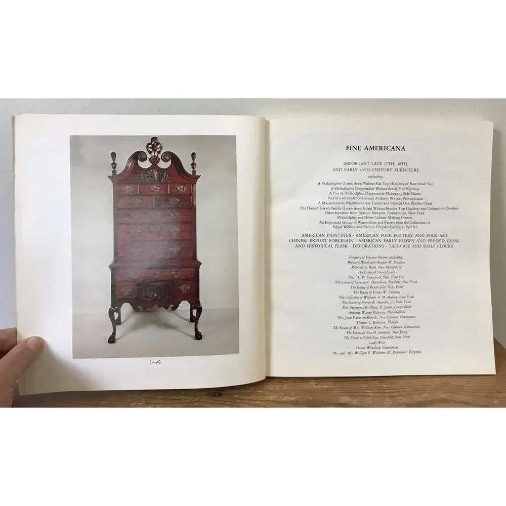 1978 Sothebys Auction Catalog Fine Americana Exhibition Furniture Pottery NYC